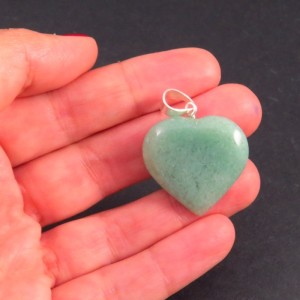 Colgante corazón aventurina y plata