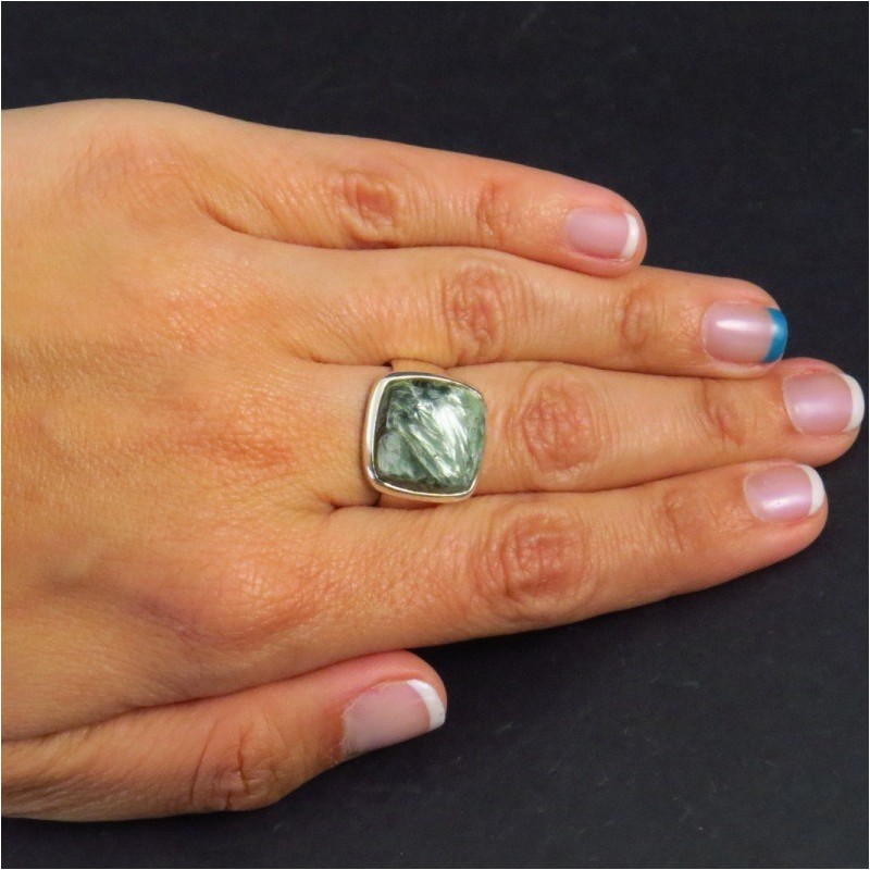 Anillo serafinita y plata Anillo serafinita y plata