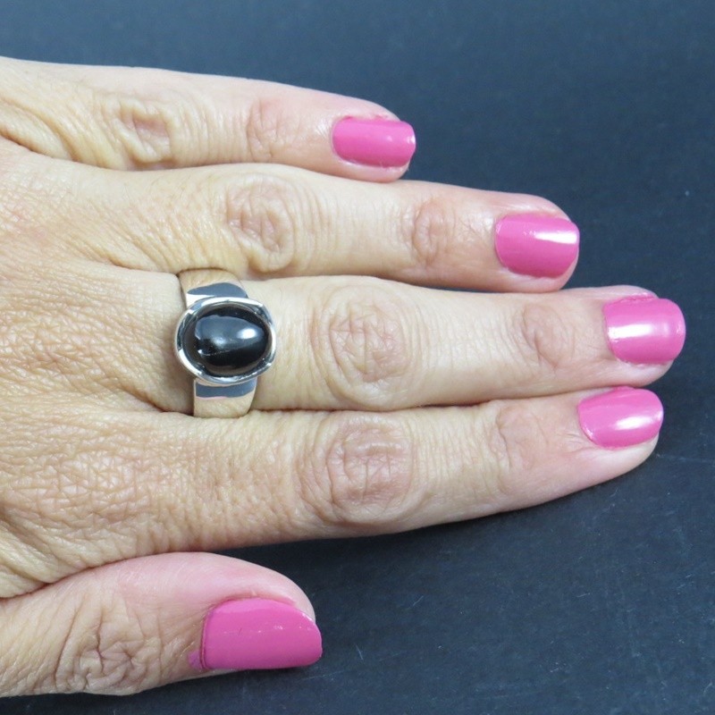 Anillo Black Star y plata 925 mm Anillo Black Star y plata 925 mm