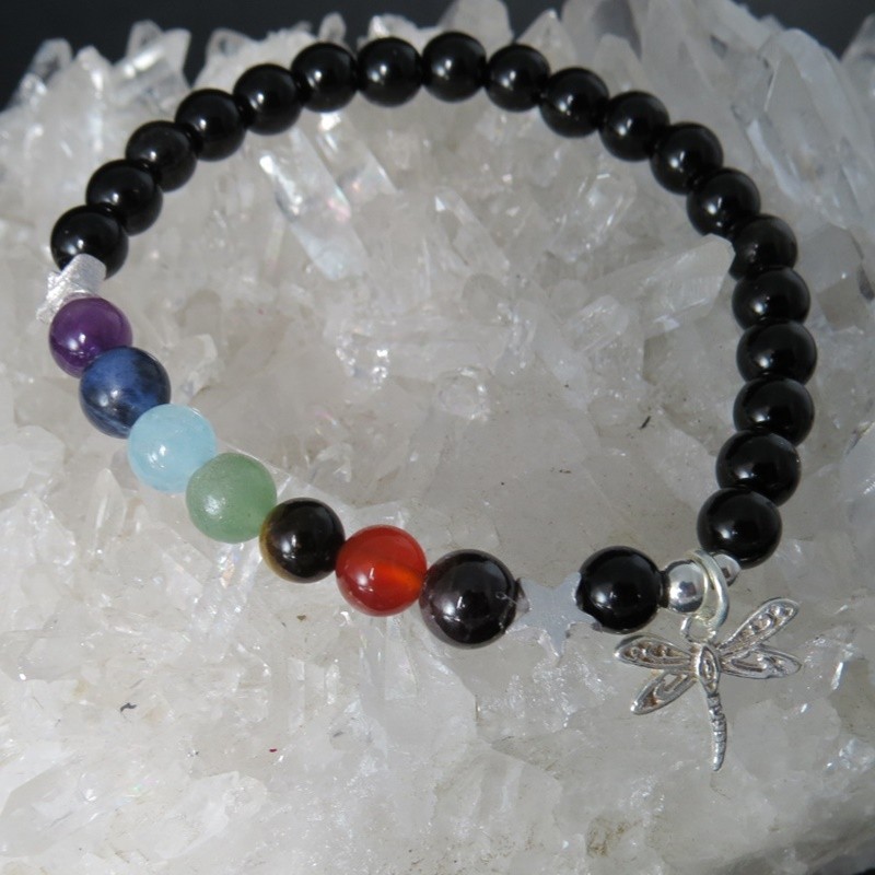 Pulsera siete chakras libélula plata 925 mm Pulsera siete chakras libélula plata 925 mm