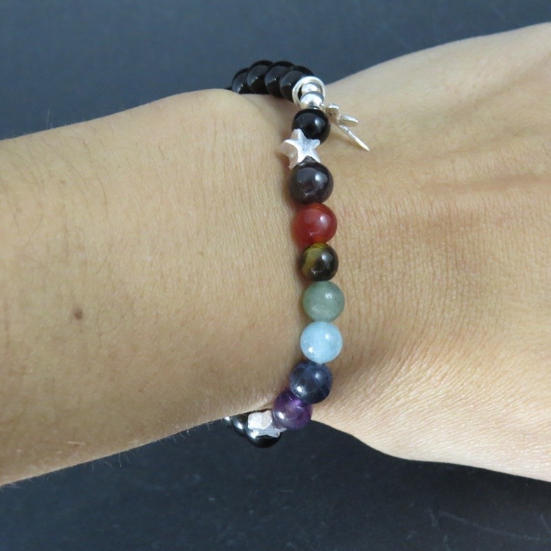Pulsera siete chakras libélula plata 925 mm Pulsera siete chakras libélula plata 925 mm