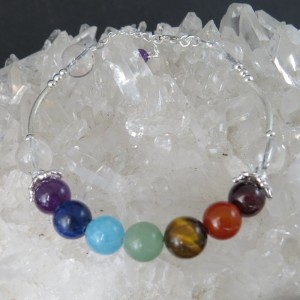 Pulsera siete chakras y plata 925 mm