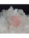 Colgante Cuarzo Rosa y Plata. Corazón | La Tienda de los Minerales
