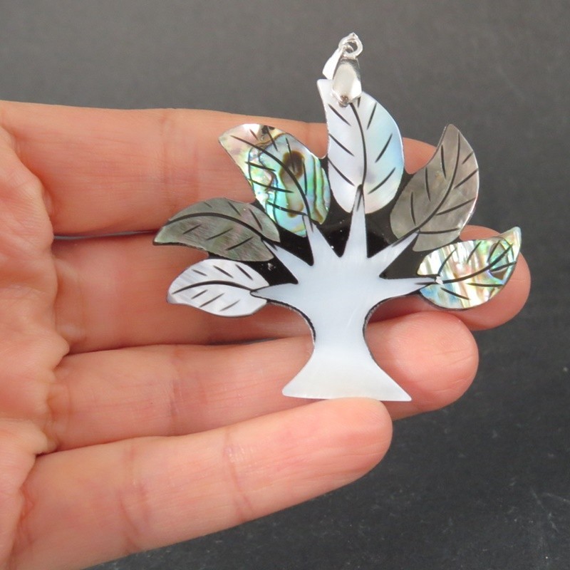 Colgante árbol abalón, nácar y plata Colgante árbol abalón, nácar y plata