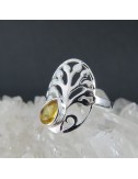 Anillo cuarzo citrino y plata
