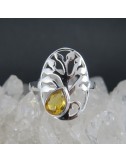Anillo cuarzo citrino y plata