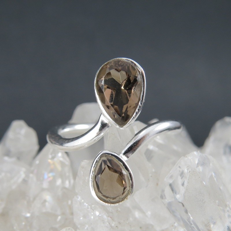Anillo cuarzo ahumado y plata Anillo cuarzo ahumado y plata