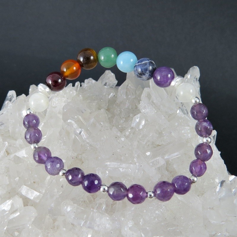 Pulsera siete chakras y plata 925 mm Pulsera siete chakras y plata 925 mm