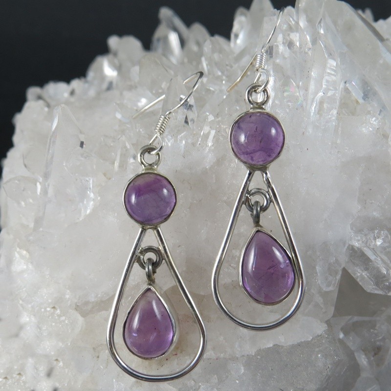 Pendientes amatista y plata Pendientes amatista y plata