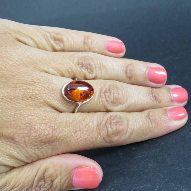 Anillo ámbar y plata Anillo ámbar y plata