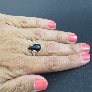 Anillo azabache y plata