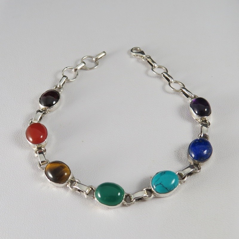 Pulsera siete chakras y plata Pulsera siete chakras y plata