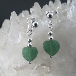 Pendientes cuarzo verde y plata