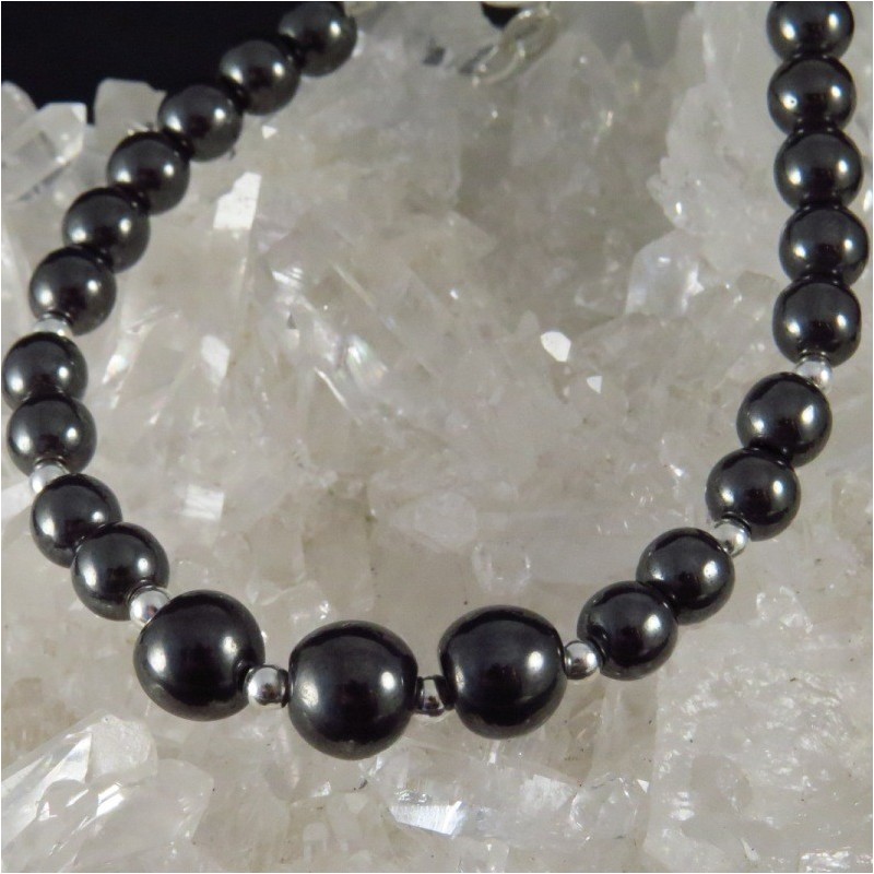 Pulsera Hematites y plata Pulsera Hematites y plata