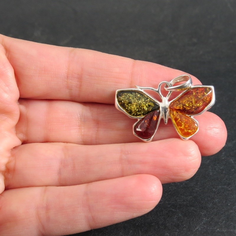 Conjunto mariposas ámbar y plata Conjunto mariposas ámbar y plata