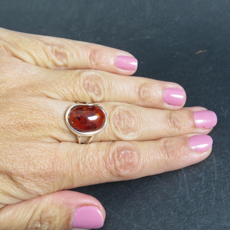 Anillo ámbar y plata Anillo ámbar y plata