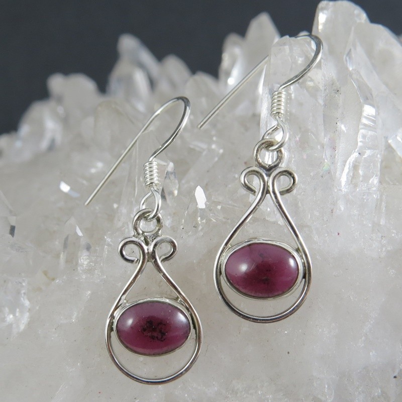 Pendientes granate y plata Pendientes granate y plata