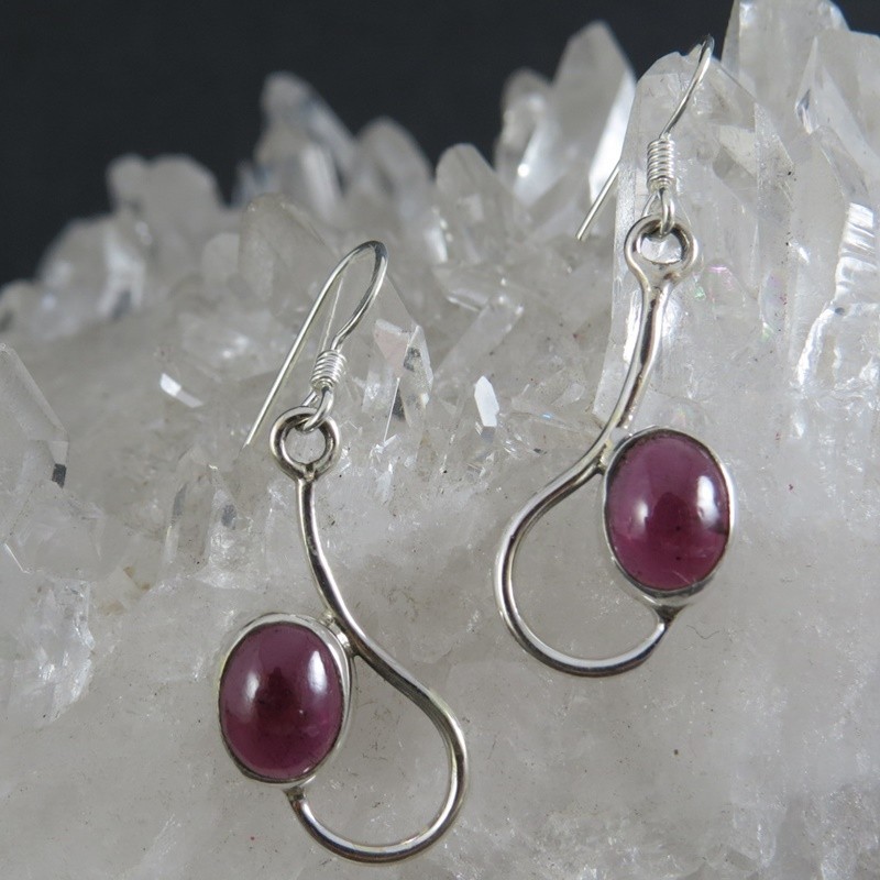 Pendientes granate y plata Pendientes granate y plata