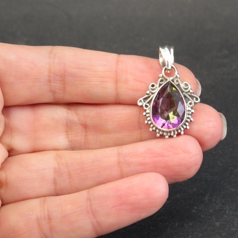 Conjunto topacio místico y plata Conjunto topacio místico y plata
