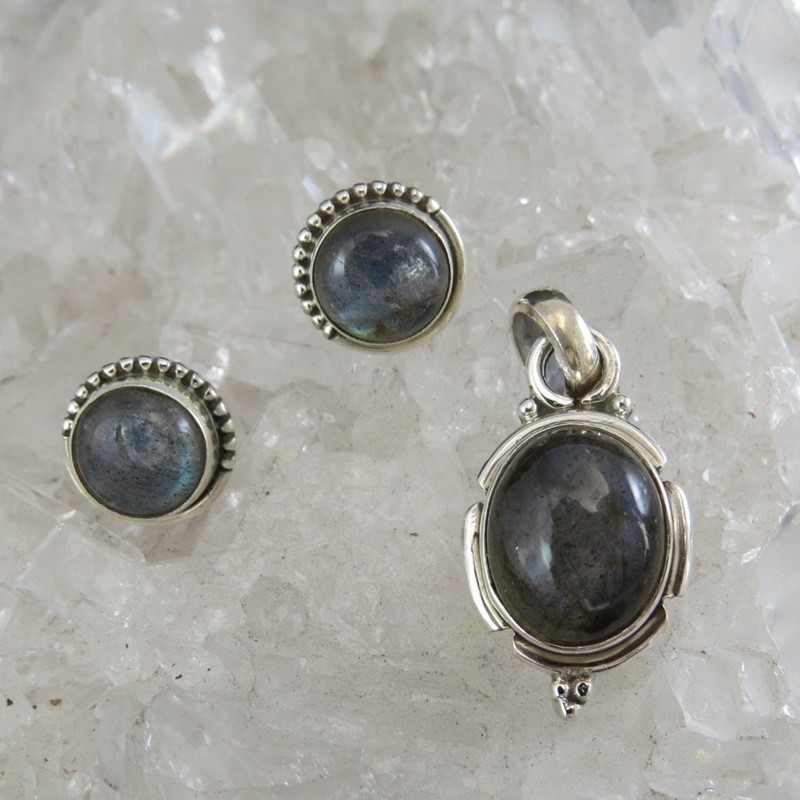 Conjunto labradorita y plata Conjunto labradorita y plata
