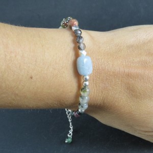 Pulsera piedras semipreciosas y plata