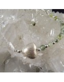 Pulsera prehnita y plata