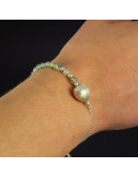 Pulsera prehnita y plata