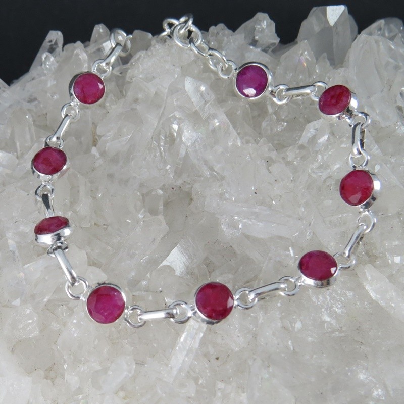 Pulsera rubí y plata Pulsera rubí y plata
