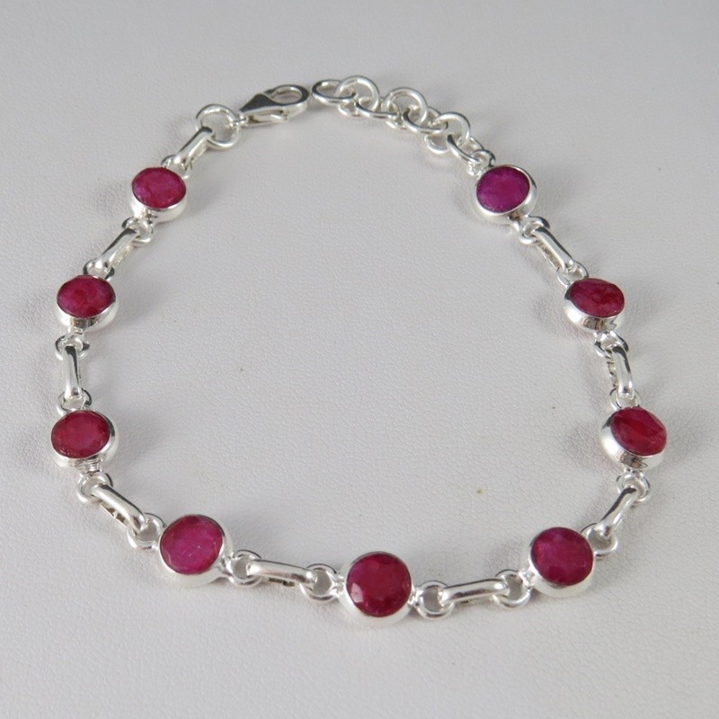 Pulsera rubí y plata Pulsera rubí y plata
