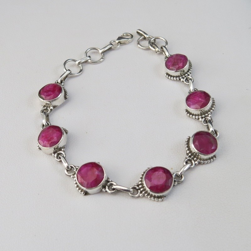 Pulsera rubí y plata Pulsera rubí y plata