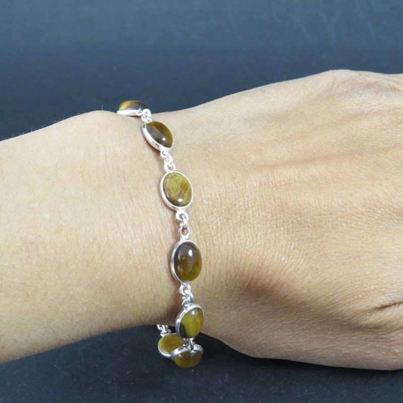 Pulsera ojo de tigre y plata Pulsera ojo de tigre y plata