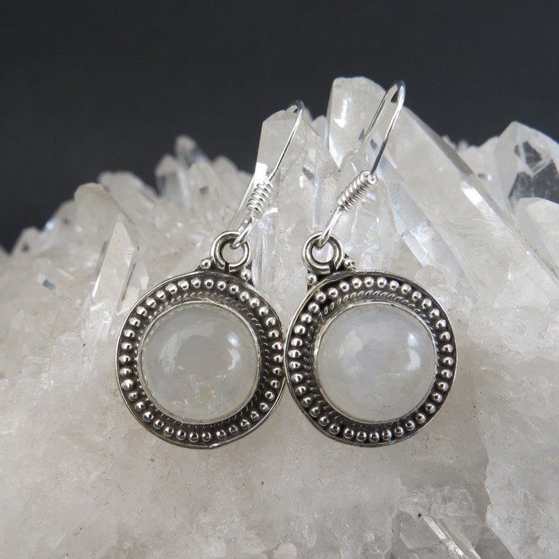 Pendientes piedra luna y plata Pendientes piedra luna y plata