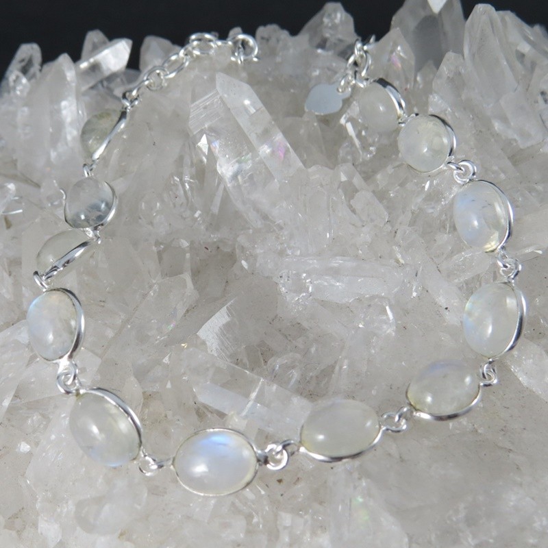 Pulsera piedra luna y plata Pulsera piedra luna y plata