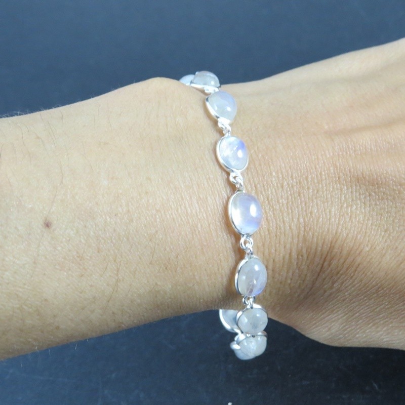 Pulsera piedra luna y plata Pulsera piedra luna y plata
