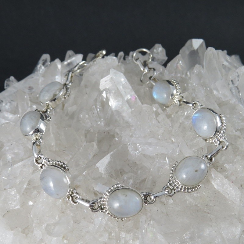 Pulsera piedra luna y plata Pulsera piedra luna y plata