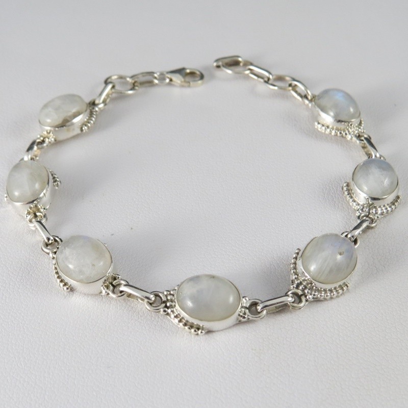 Pulsera piedra luna y plata Pulsera piedra luna y plata