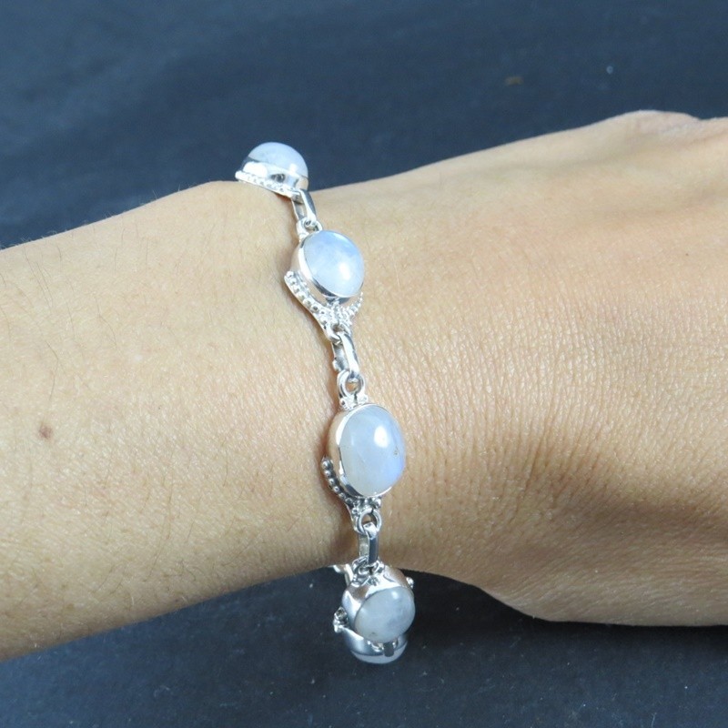 Pulsera piedra luna y plata Pulsera piedra luna y plata
