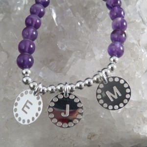 Pulsera personalizada con iniciales plata