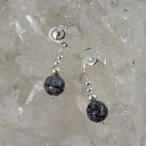 Conjunto obsidiana nevada y plata