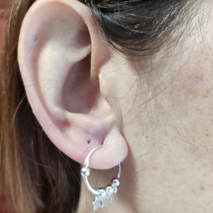 Pendientes Aros estrellas de plata