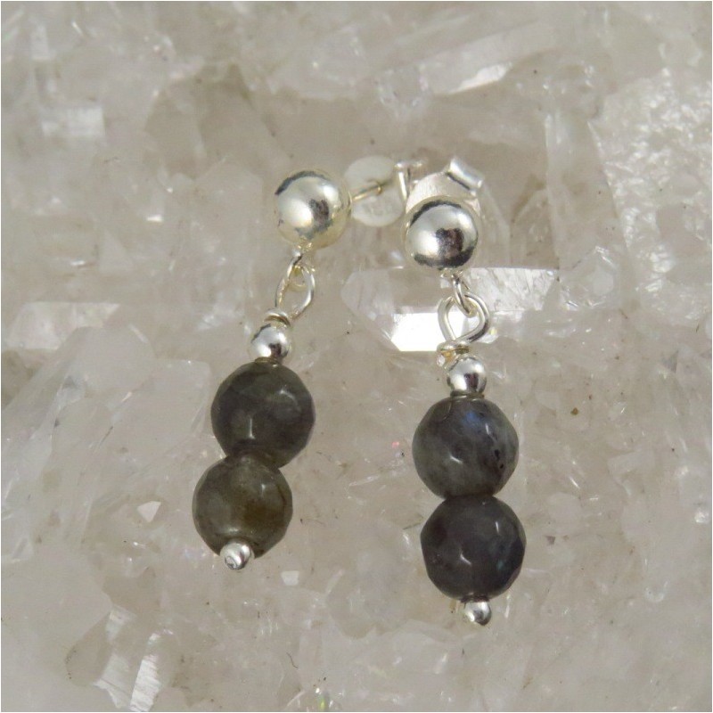 Pendientes labradorita y plata - La Tienda de los Minerales Pendientes labradorita y plata - La Tienda de los Minerales
