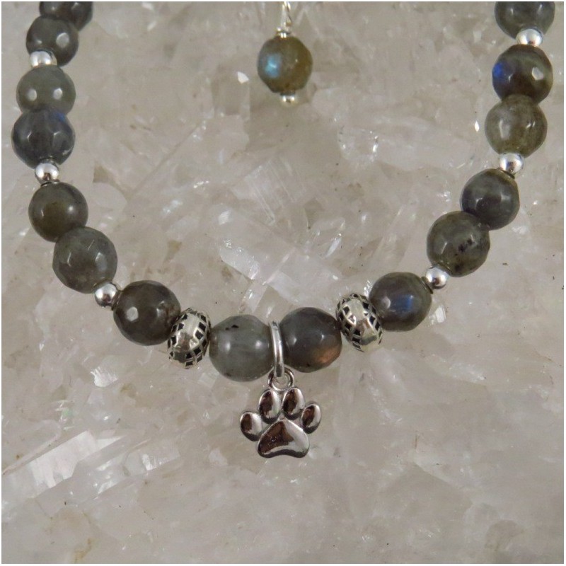 Pulsera labradorita y plata Pulsera labradorita y plata