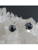 Pendientes obsidiana nevada y plata