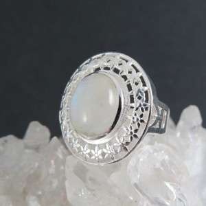 Anillo piedra luna y plata