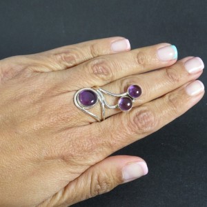 Anillo amatista y plata