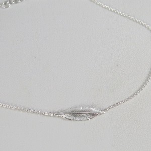 Pulsera Tobillera Pluma plata