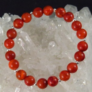 Pulsera coral y plata