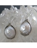 Pendientes perla y plata