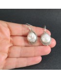 Pendientes perla y plata