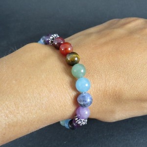 Pulsera siete chakras y plata